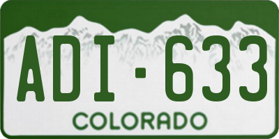 CO license plate ADI633