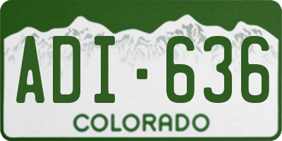 CO license plate ADI636