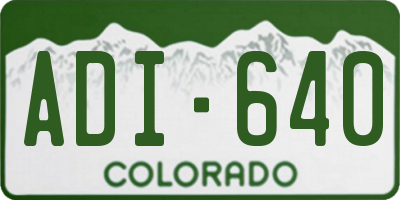 CO license plate ADI640