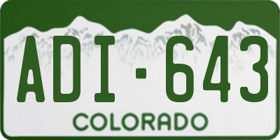CO license plate ADI643