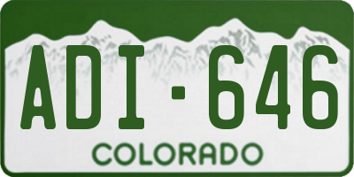 CO license plate ADI646