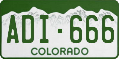 CO license plate ADI666