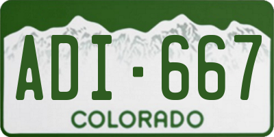 CO license plate ADI667