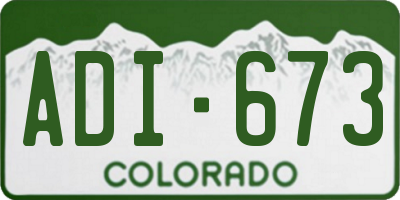 CO license plate ADI673