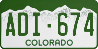 CO license plate ADI674