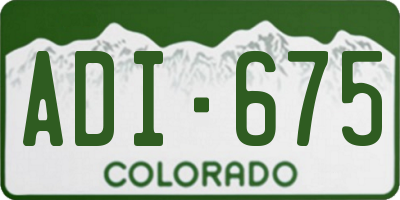 CO license plate ADI675