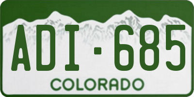 CO license plate ADI685