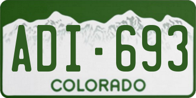 CO license plate ADI693