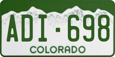 CO license plate ADI698
