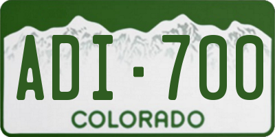 CO license plate ADI700