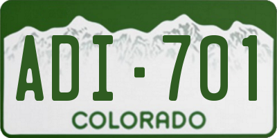 CO license plate ADI701