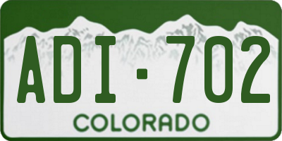 CO license plate ADI702