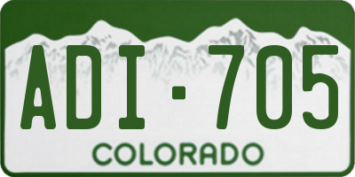 CO license plate ADI705