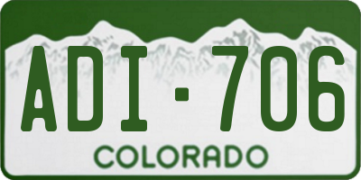 CO license plate ADI706