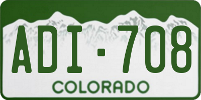 CO license plate ADI708