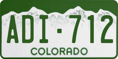 CO license plate ADI712
