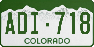 CO license plate ADI718