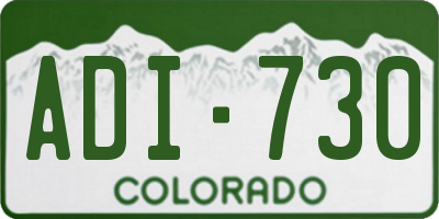CO license plate ADI730