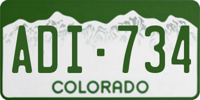 CO license plate ADI734