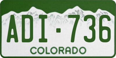 CO license plate ADI736