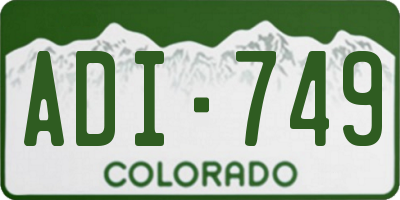 CO license plate ADI749