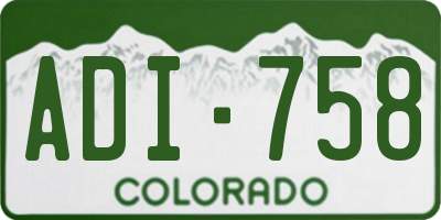 CO license plate ADI758