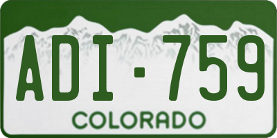 CO license plate ADI759