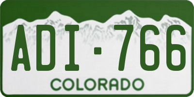 CO license plate ADI766