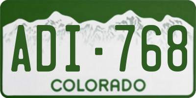 CO license plate ADI768