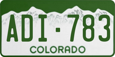 CO license plate ADI783