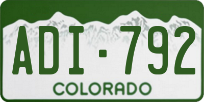 CO license plate ADI792