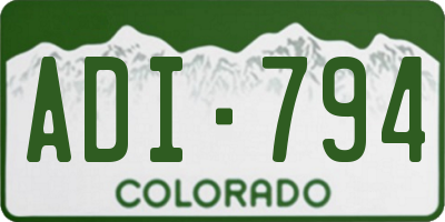 CO license plate ADI794