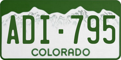 CO license plate ADI795