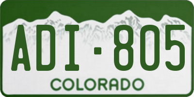 CO license plate ADI805