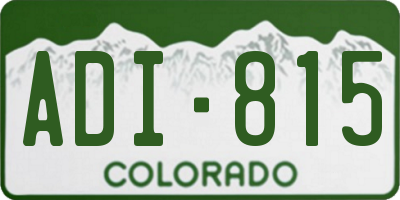 CO license plate ADI815
