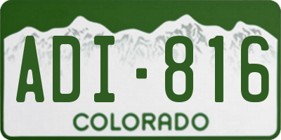 CO license plate ADI816