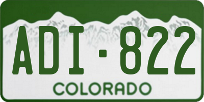 CO license plate ADI822
