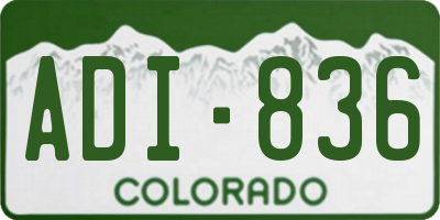 CO license plate ADI836