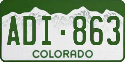 CO license plate ADI863