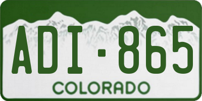 CO license plate ADI865