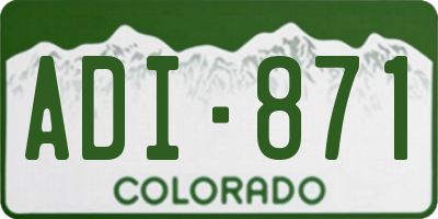CO license plate ADI871
