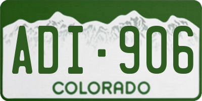 CO license plate ADI906