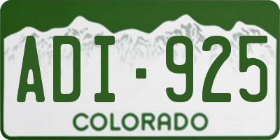 CO license plate ADI925