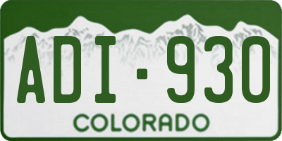 CO license plate ADI930
