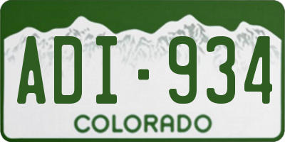CO license plate ADI934