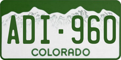 CO license plate ADI960