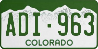 CO license plate ADI963
