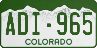 CO license plate ADI965