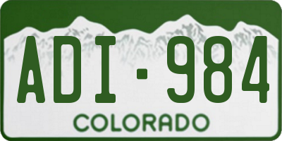 CO license plate ADI984