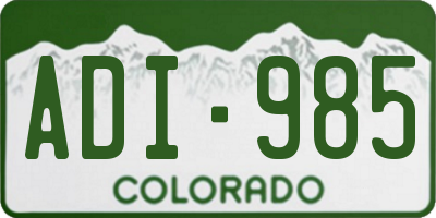 CO license plate ADI985